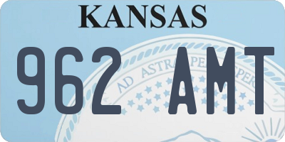 KS license plate 962AMT