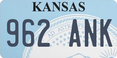 KS license plate 962ANK