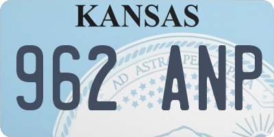 KS license plate 962ANP