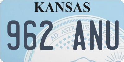 KS license plate 962ANU