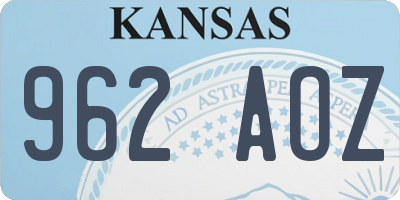 KS license plate 962AOZ