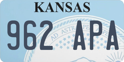 KS license plate 962APA