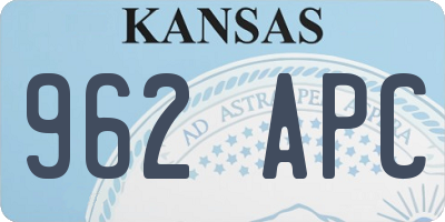 KS license plate 962APC