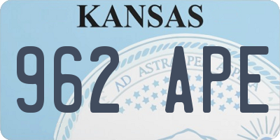KS license plate 962APE