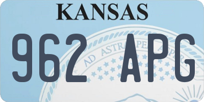 KS license plate 962APG