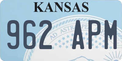 KS license plate 962APM
