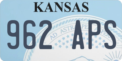 KS license plate 962APS