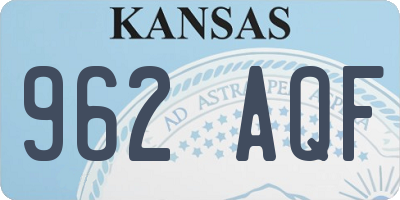 KS license plate 962AQF