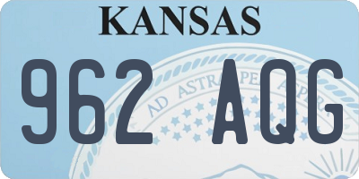 KS license plate 962AQG