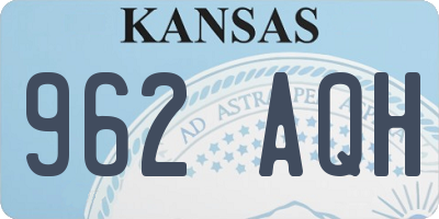 KS license plate 962AQH