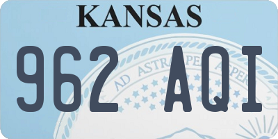KS license plate 962AQI