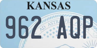 KS license plate 962AQP
