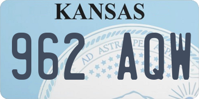 KS license plate 962AQW