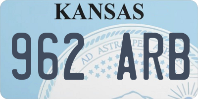KS license plate 962ARB