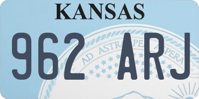 KS license plate 962ARJ