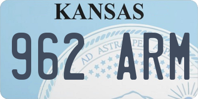 KS license plate 962ARM