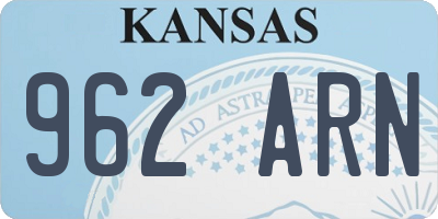 KS license plate 962ARN