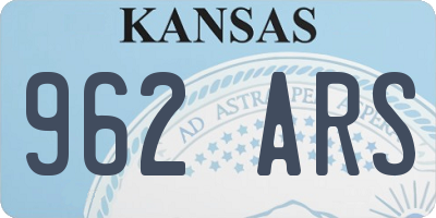 KS license plate 962ARS