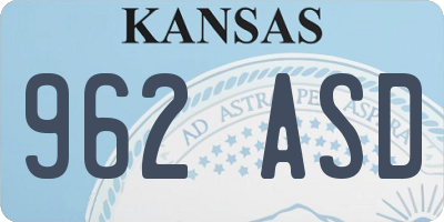 KS license plate 962ASD