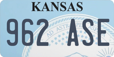 KS license plate 962ASE