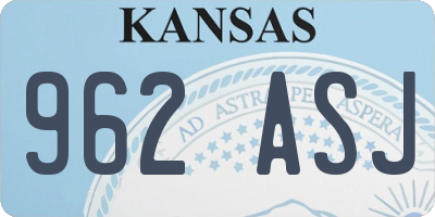 KS license plate 962ASJ