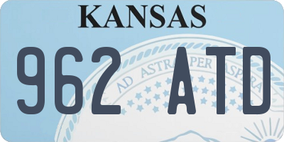 KS license plate 962ATD