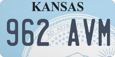KS license plate 962AVM
