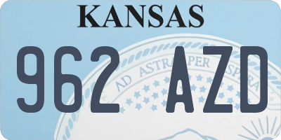 KS license plate 962AZD