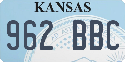 KS license plate 962BBC