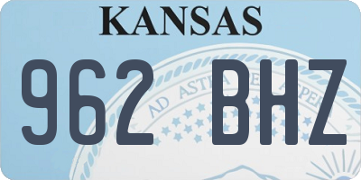 KS license plate 962BHZ