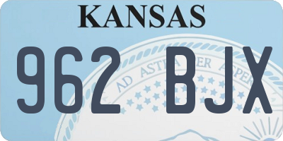 KS license plate 962BJX