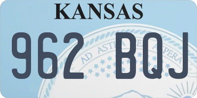 KS license plate 962BQJ