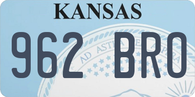 KS license plate 962BRO
