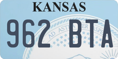 KS license plate 962BTA
