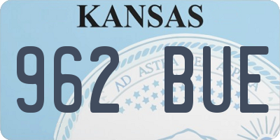 KS license plate 962BUE