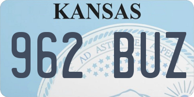 KS license plate 962BUZ