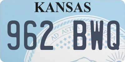 KS license plate 962BWQ