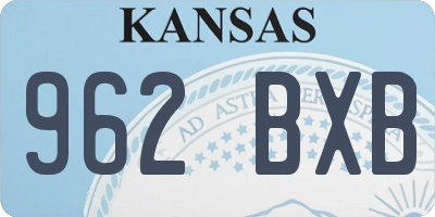 KS license plate 962BXB
