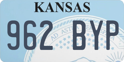 KS license plate 962BYP
