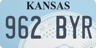 KS license plate 962BYR
