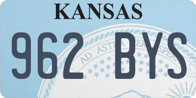 KS license plate 962BYS