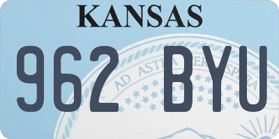 KS license plate 962BYU