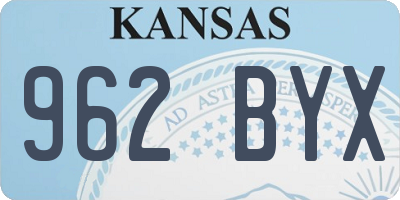 KS license plate 962BYX