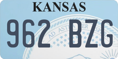 KS license plate 962BZG