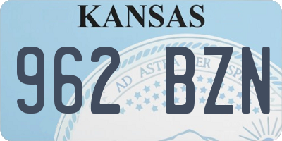 KS license plate 962BZN