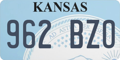 KS license plate 962BZO