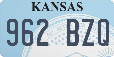KS license plate 962BZQ