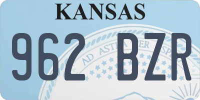 KS license plate 962BZR