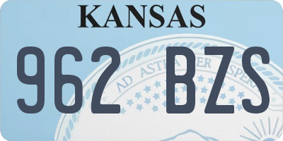 KS license plate 962BZS