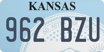 KS license plate 962BZU